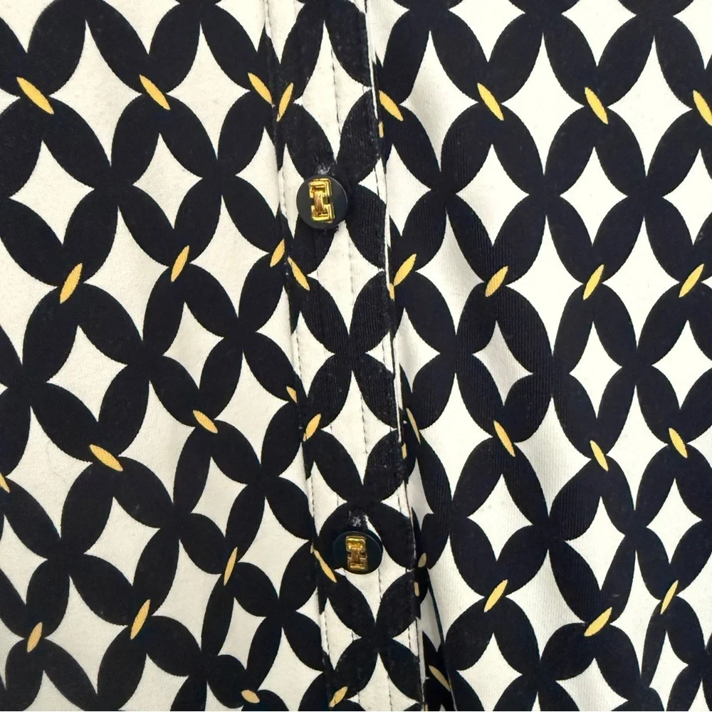 Charter Club Navy White Patterned Shirtdress SMALL - Picture 8 of 11